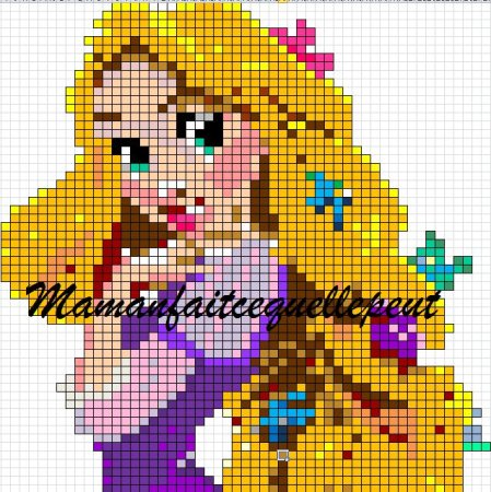 Рисунки по клеточкам Рапунцель