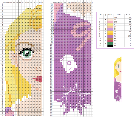 Вышивка крестом схемы Рапунцель