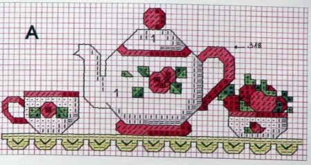 Рисование по клеточкам посуда