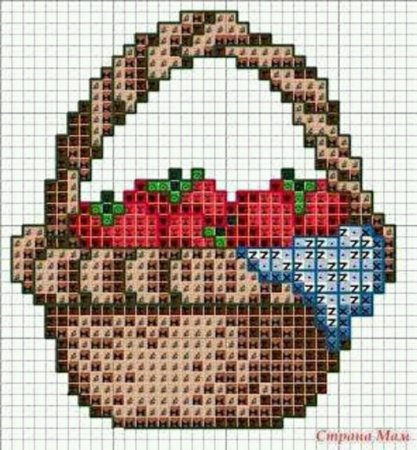 Вышивка крестом корзинки