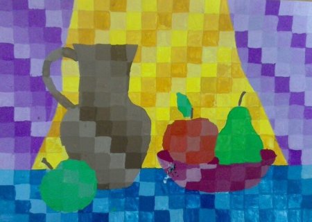 Декоративный натюрморт в технике аппликации