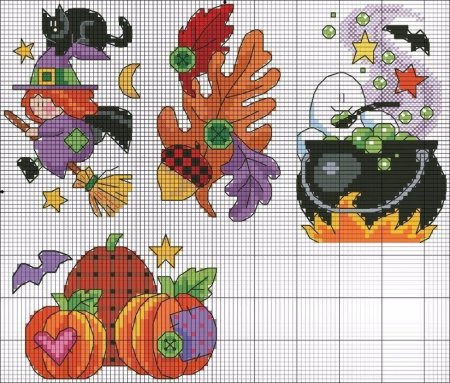 Вышивка крестом Хэллоуин схемы