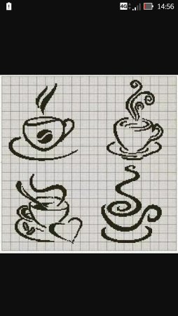 Монохромная вышивка крестом для кухни