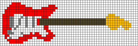 Гитара по клеточкам в тетради маленькие