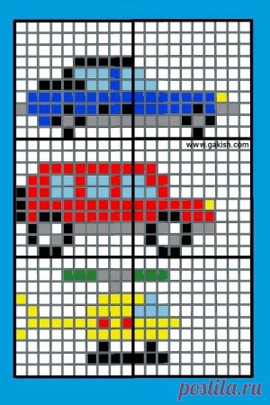 Эмблемы автомобилей по клеточкам