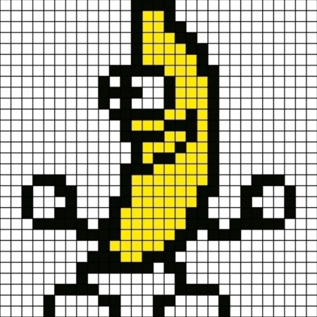 Рисование по клеточкам банан