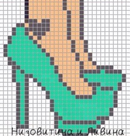 Рисунки по клеточкам обувь