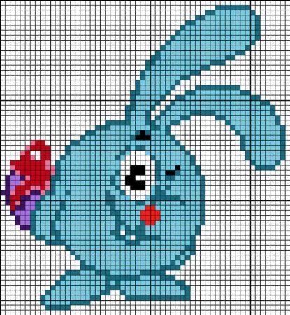 Вышивка крестом Смешарик Крош схема