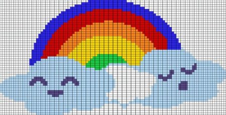 Рисунки по клеточкам радужные