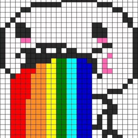 Рисование по клеточкам Радуга