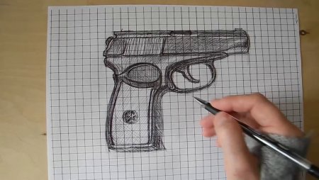 Рисование по клеточкам пистолет