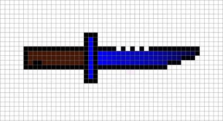 Рисование по клеточкам оружие