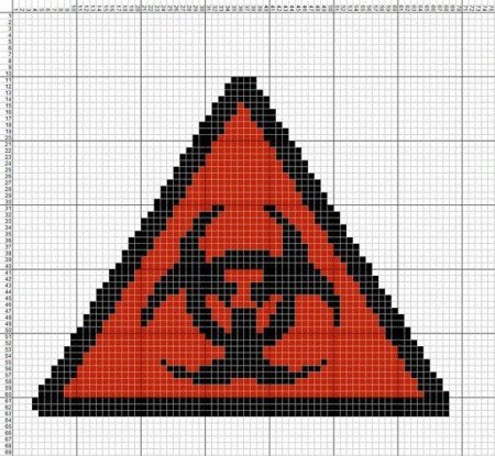 Значок радиации в пикселях