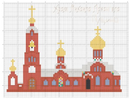 Вышивка крестиком Церковь