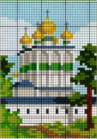 Храм схема вышивки крестом