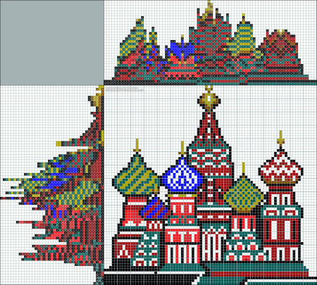 Храм Василия Блаженного вышивка крестом схемы