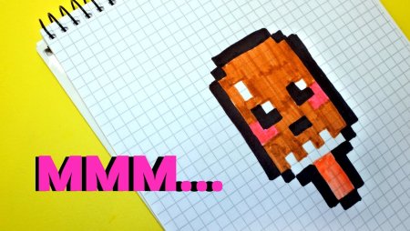 Рисовать по клеточкам мороженое