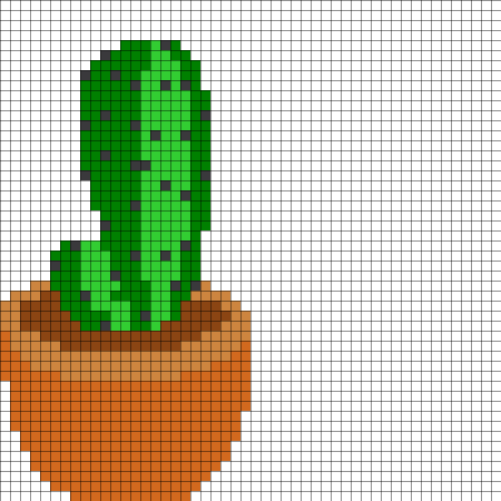 Рисунки по клеточкам Кактус маленький