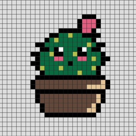 Кактус по клеткам