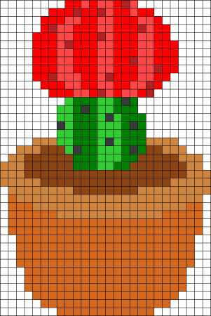 Кактус по клеточкам маленький