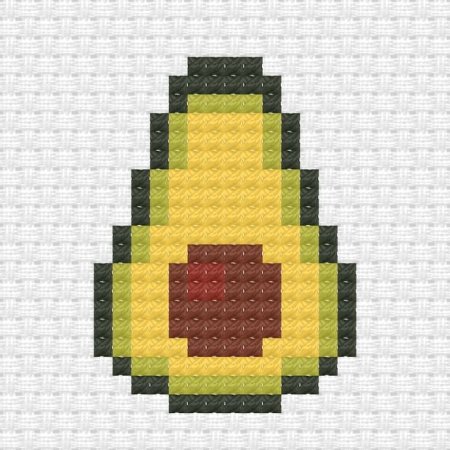 Вышивка крестиком авокадо