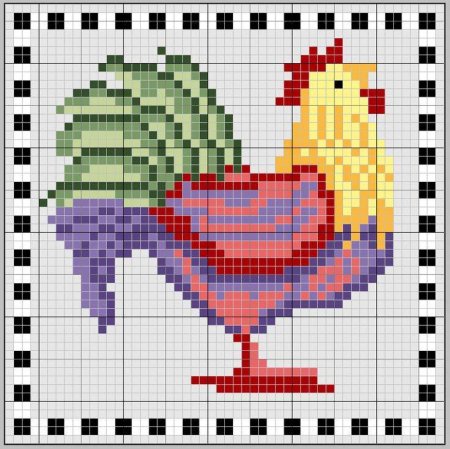 Вышивка крестом курочки