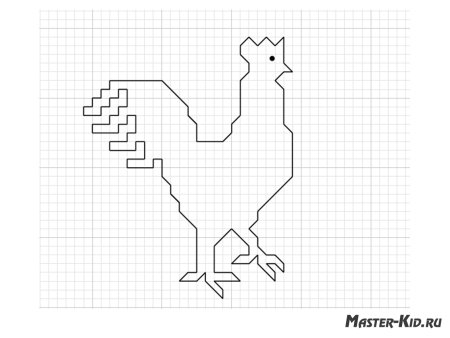 Графический диктант по клеточкам петух