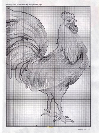 Петух вышитый крестиком