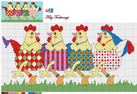 Вышивка крестом курочки