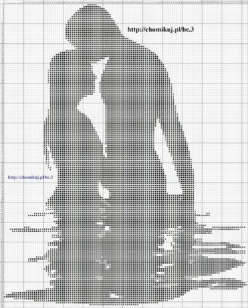 Схема вышивки черно белая