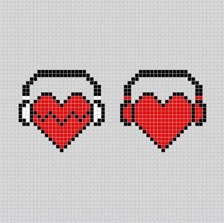 Сердечко по клеткам маленькое