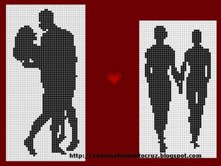 Вышивка силуэты людей