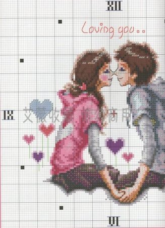 Вышивка крестом парочки