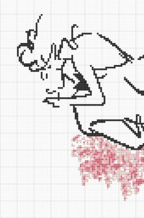 Вышивка монохром поцелуй