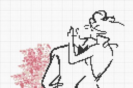 Монохромная вышивка пара