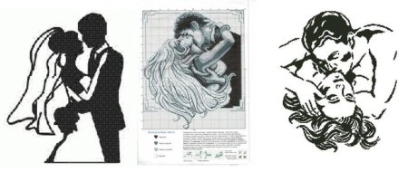 Целующиеся парочки по клеточкам