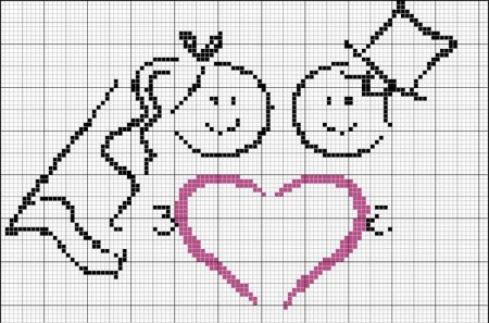 Контурная вышивка сердце