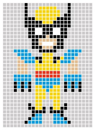 Рисунки по клеточкам маленькие Супергерои