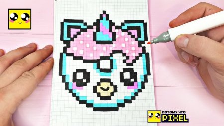 Рисунки по клеточкам пончик