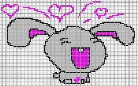 Рисунки по клеточкам кот Пушин