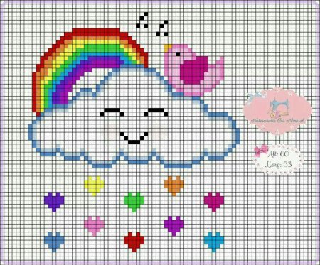 Рисунки по клеточкам Единорог