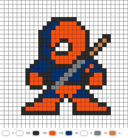 Perler Beads схемы человек паук