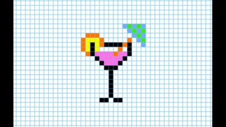 Коктейль по клеточкам в тетради