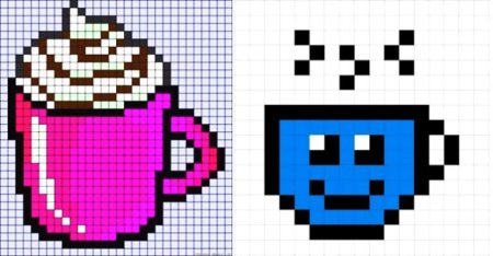 Рисование по клеточкам чашка