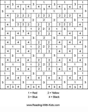 Раскраска по номерам в клеточку