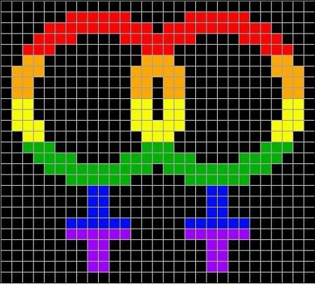 Рисунки по клеточкам радужные