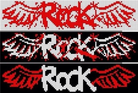 Схемы фенечек прямым плетением Rock