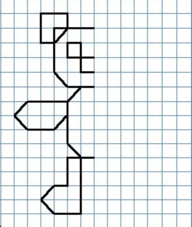 Дорисовать вторую половину рисунка по клеточкам