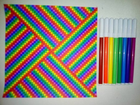 Рисунки по клеточкам радужные