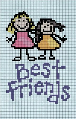 Рисунки по клеточкам для подруги